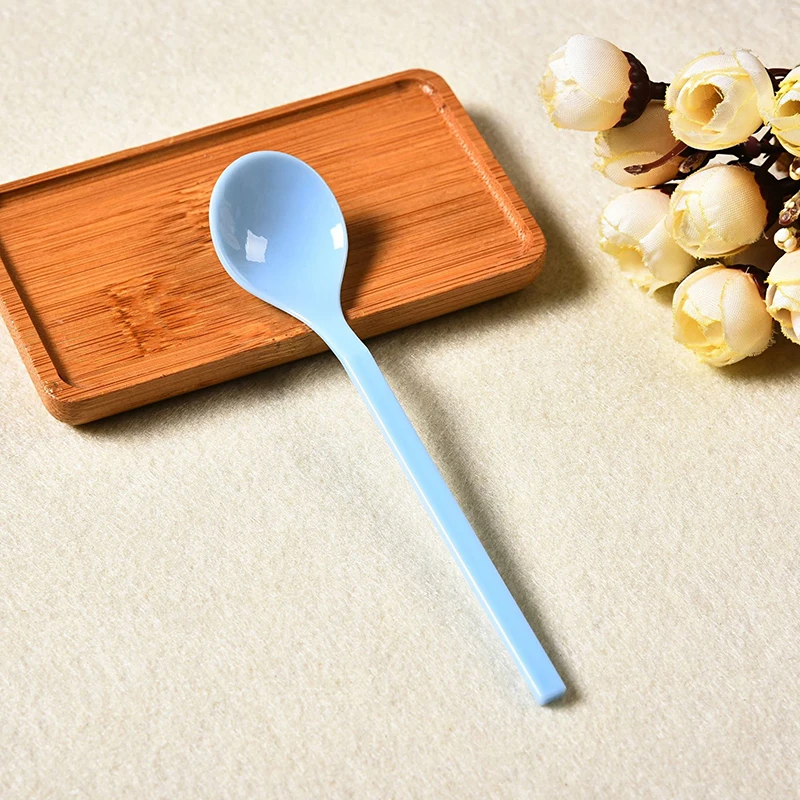 New Arrival Korean Plastic Tableware Spoon Round Head Long Handle Spoon Disposable Ladle