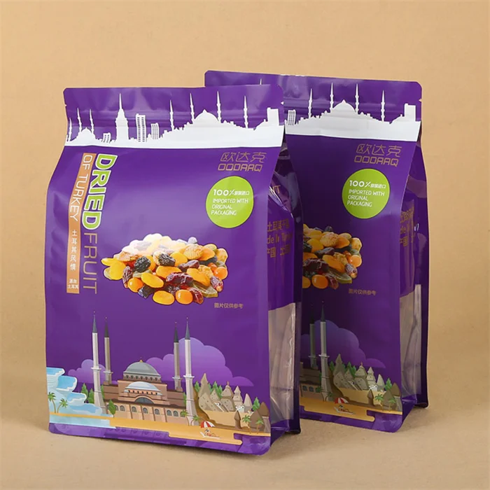 50pcs/lot 3D Stand Custom Printed aluminum foil zip lock bag Coffee Beans packaging bag eight side seal zipper bag