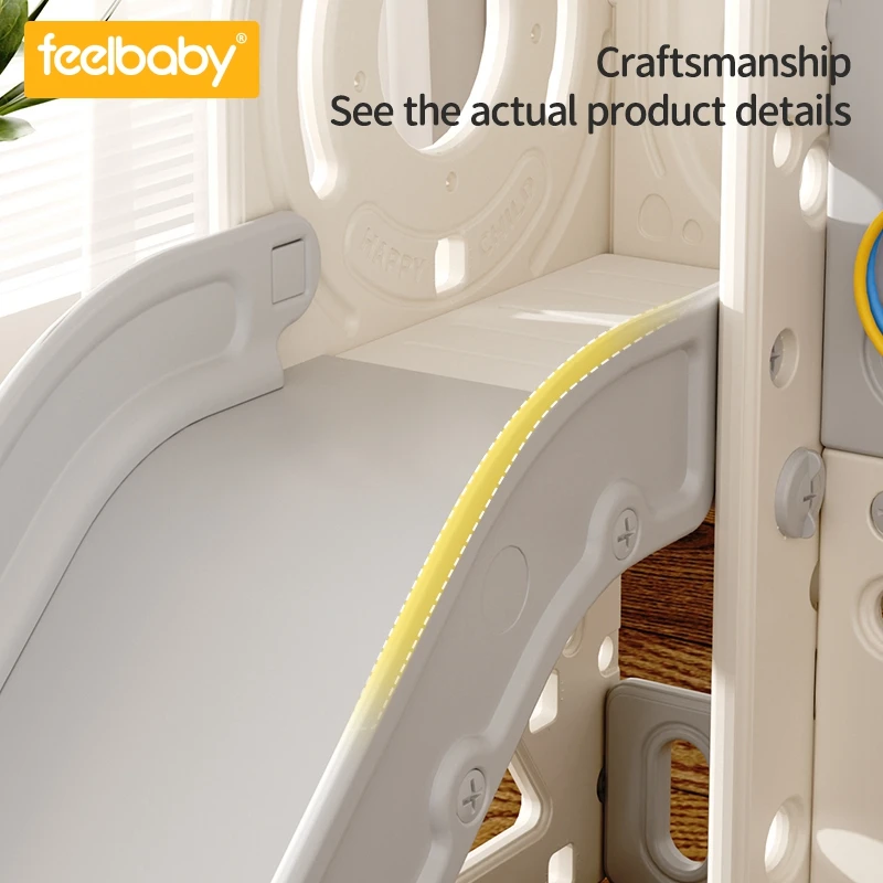 Feelbaby Baby Indoor Playroom 1 MOQ Children Play Home Playground Kids Big Sliding Toys Plastic Toddler Slides