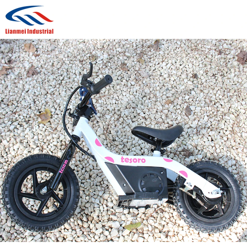 12 Inch 24V 100W Children No Pedal Bike Electric Powered Kids Balance Bike With Removable Li-ion Battery