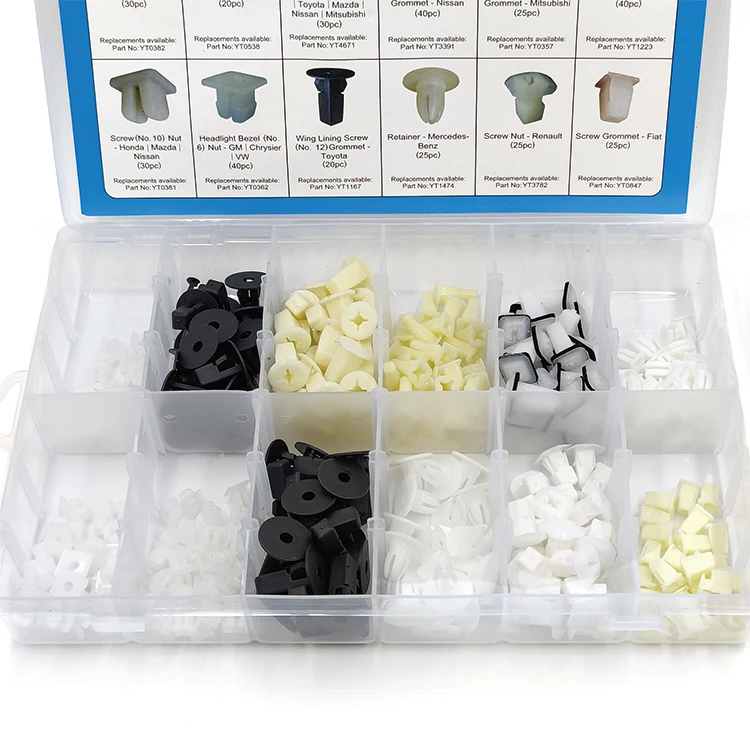 350Pcs Car Plastic Automotive Push Retainer Door Panel Trim Clips & Auto Body Fasteners Assortment Fender Rivet Bumper Kit Set