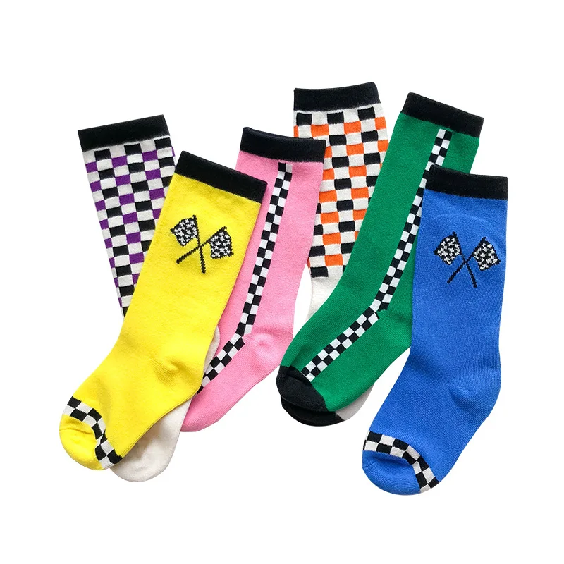 
Winter High Quality Cotton Long Checkered Socks for Kids 