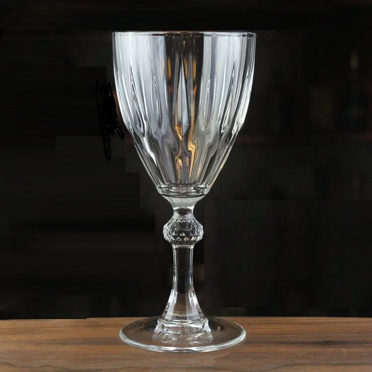 Wholesale european wine goblet for club wedding deco crystal giant embossed red wine cup Highball Glassware