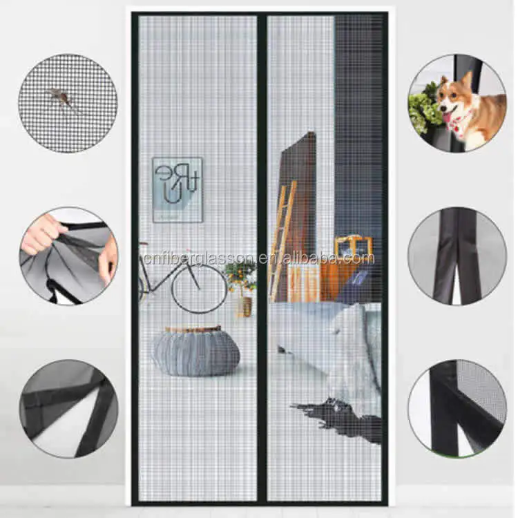 Hot Sales Magnetic Mosquito Net Curtain Fiberglass Mesh Bugs Soft Door Polyester Screen The Easyfit Insect Window Netting