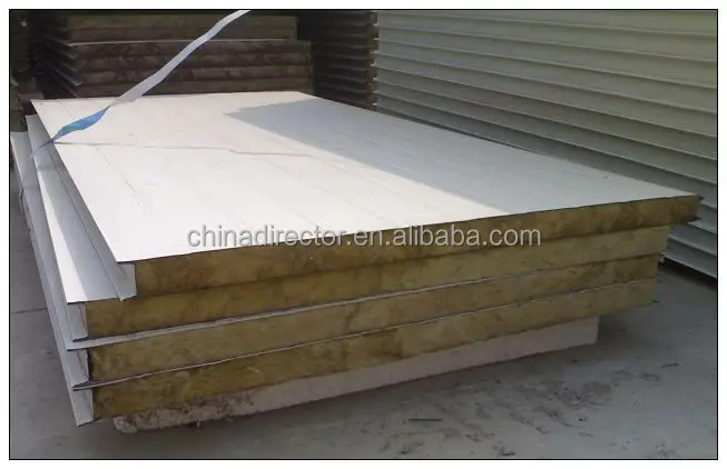 Shandong colored steel polyurethane cladding polyurethane material rock wool composite board panel