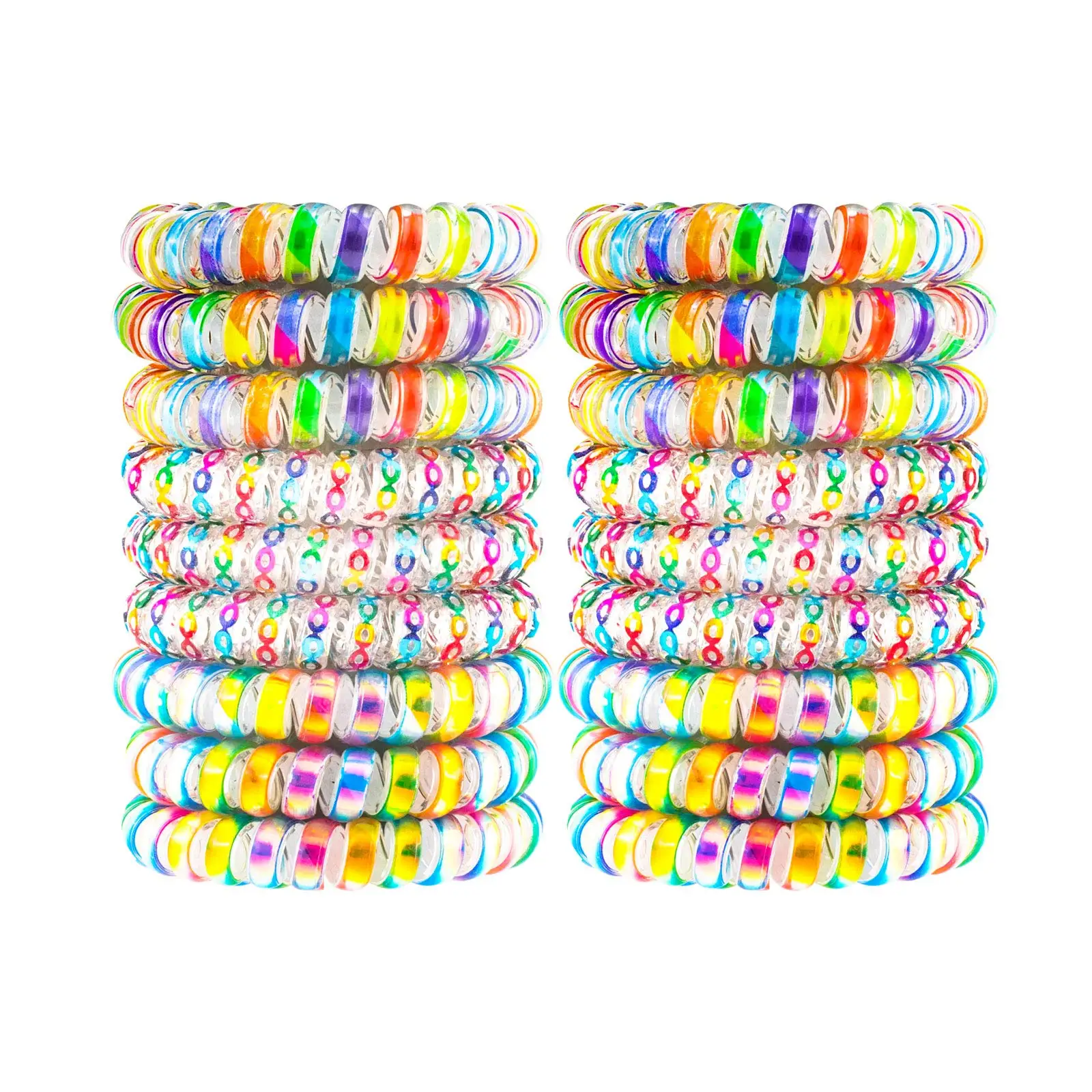 Spiral Hair Ties  Coil Matte Phone Cord Ponytail Holder Coil Scrunchies Plastic Hair Coils For Women Girls