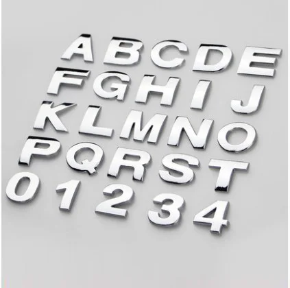 Custom Plastic Number Letters Car Logo Emblem Badge Sticker
