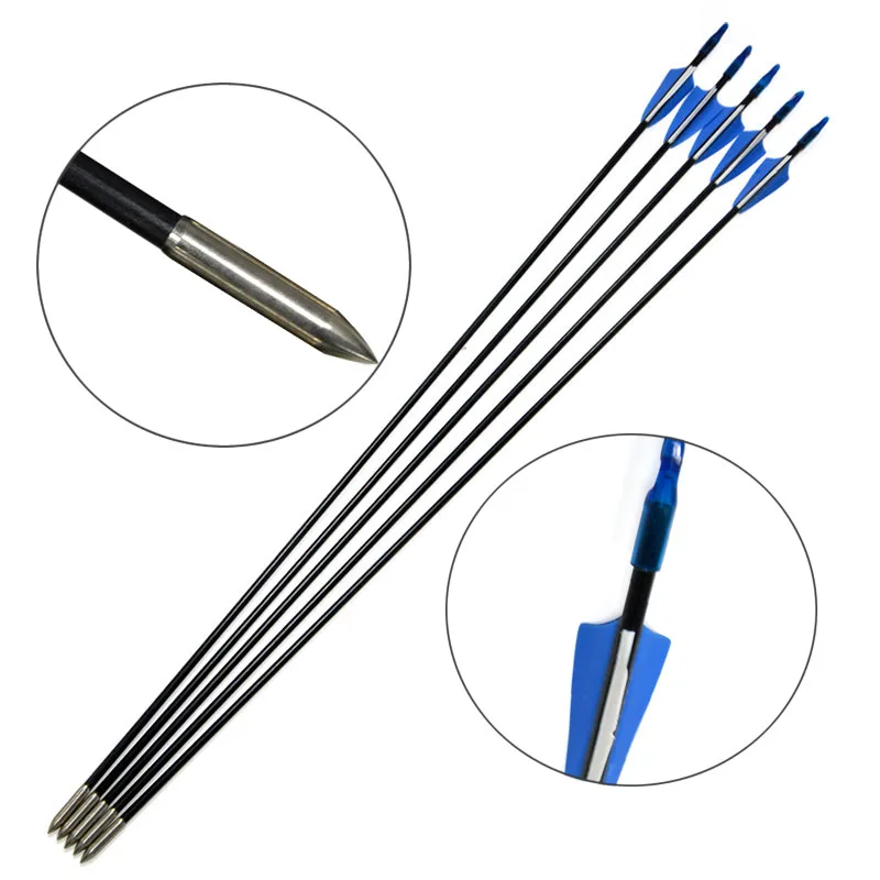 Archery Fiberglass Arrow Compound/Recurve Bow Shooting Practice Composite Fiberglass Arrows For Hunting Accessories