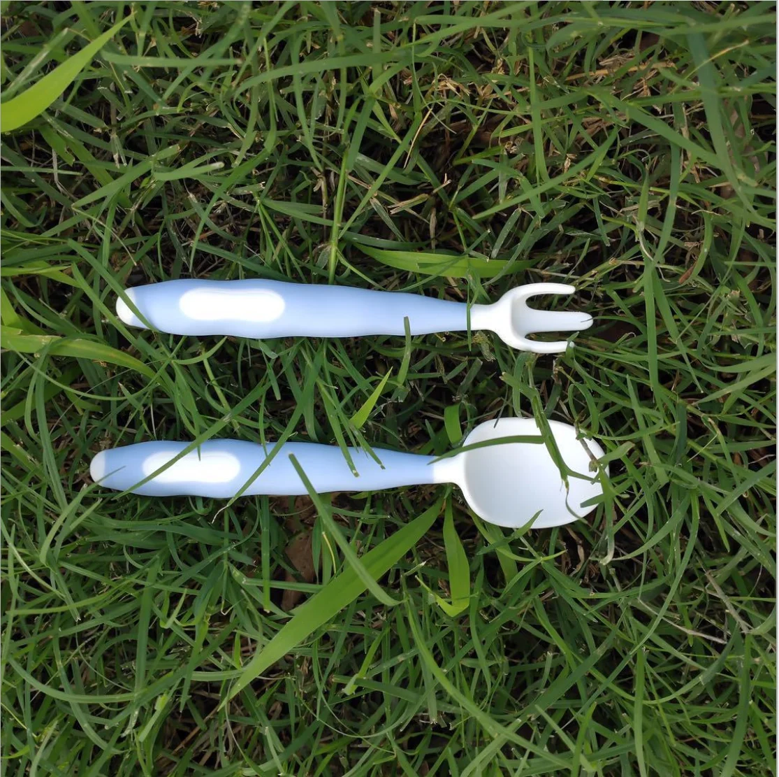 BPA Free  AdjustableTableware Bendable Training Baby Spoon & Fork