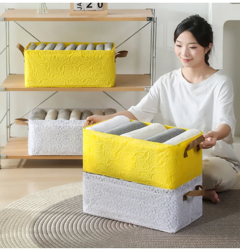 Hot Selling Steel Frame Storage Box Foldable Clothes Storage Box Wardrobe Clothing Organizer