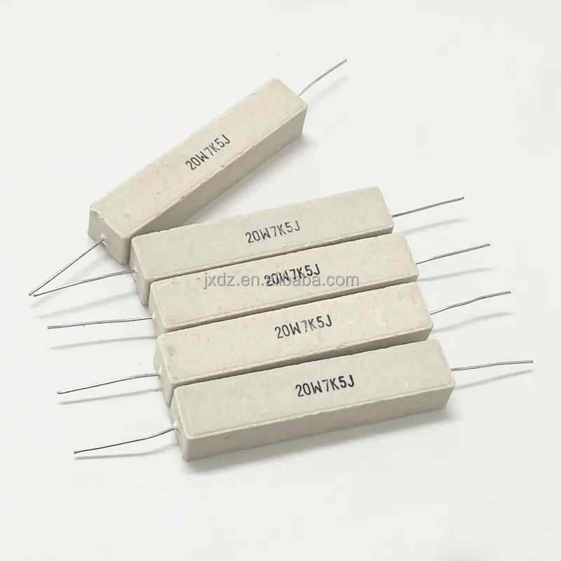 Cement Resistor 20W 30R 47R 100R 150R 300R 510R 750R 1K 4.7K 12K 20K ohm Axial Type Ceramic Resistor With Leads