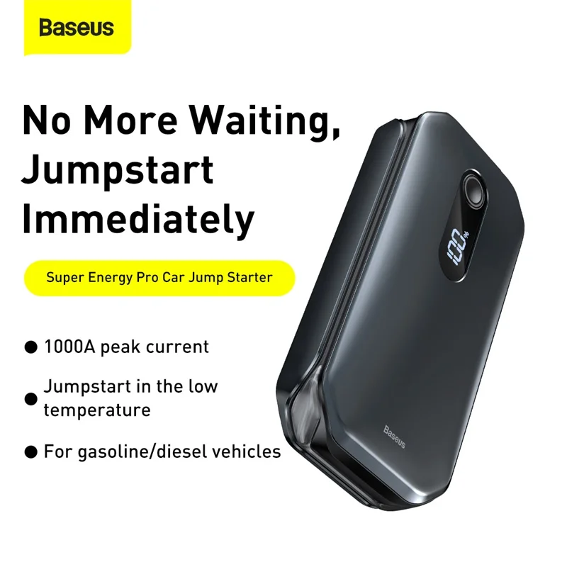 Baseus 12000mAh 5V/3A 1000A пиковое значение тока супер Energy рro автомобиль скачок