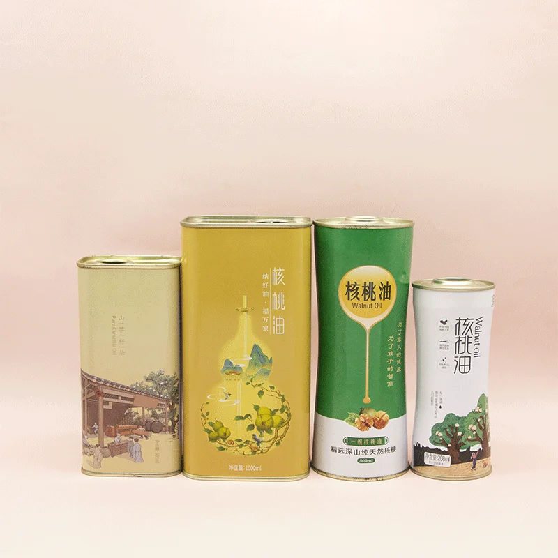 Empty Edible Oil Tinplate Container Food Cooking Olive Oil Food Grade Metal Tin Empty Cans