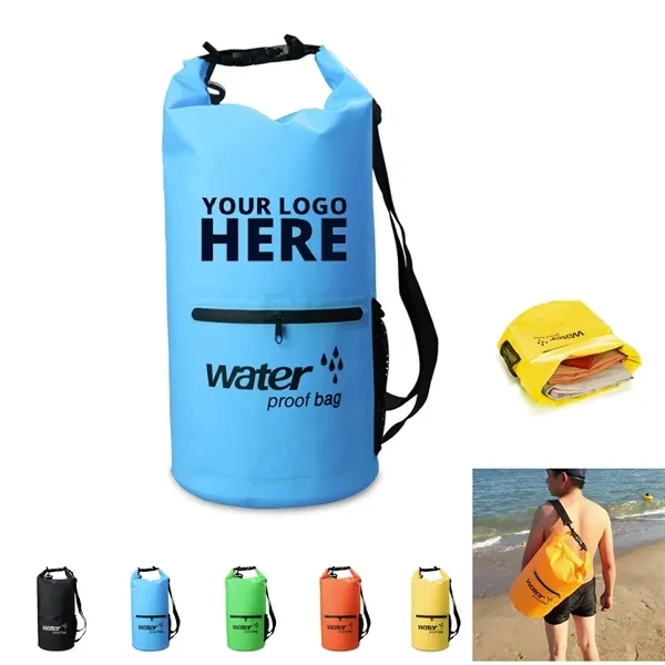 Waterproof Dry Bag with Front Zippered Pocket for Women Men, 5L/10L/20L/30L/40L , Boating, Rafting, Camping, Hiking & Beach