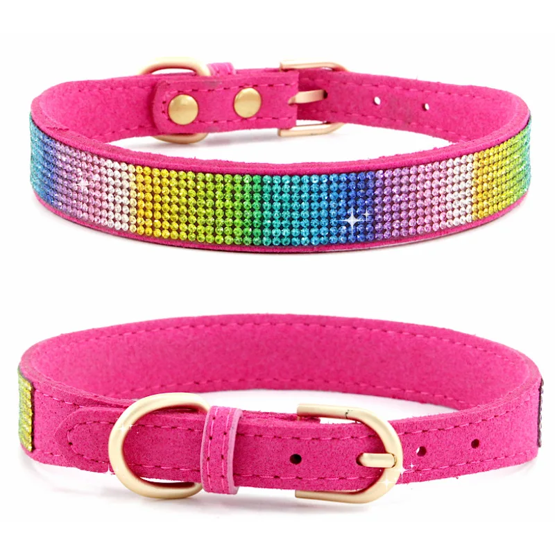 Rhinestone Dog Collar for Small Medium Dogs Collar for Girl Female Dogs Flower Puppy Collar for Puppy Necklace and Leash