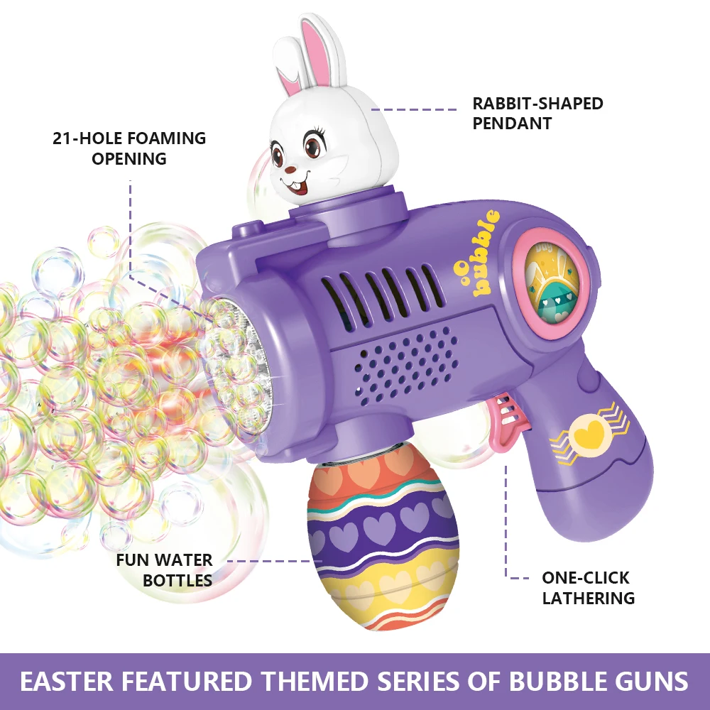 Customizable Mini Bubble Gun for Kids Unisex Easter Manual Bubble ABS Plastic Material for Lighting Play Outdoor Play Bubble Set