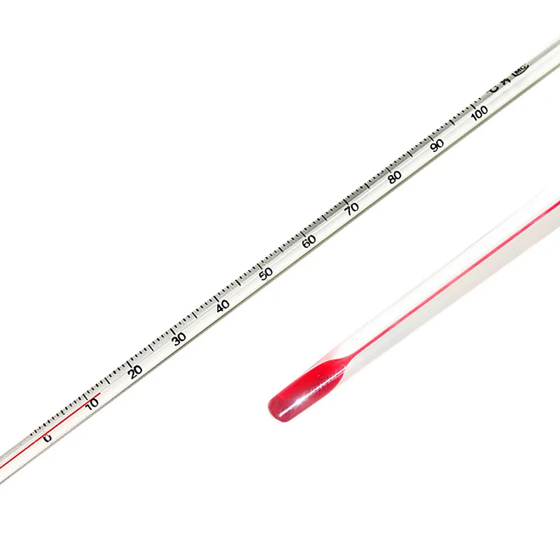 red,blue,green,black alcohol filled 300mm long thermometers 0-150C