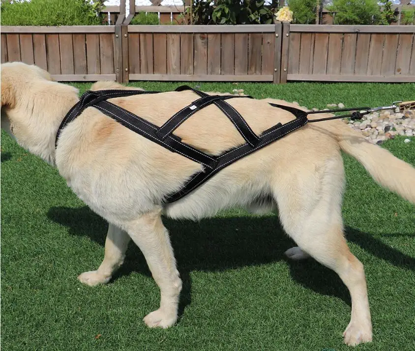Pet Sled Harness Dog Pulling Harness Mushing X Back Harness for Dog Training Working Exercise Sledding skijoring Scootering