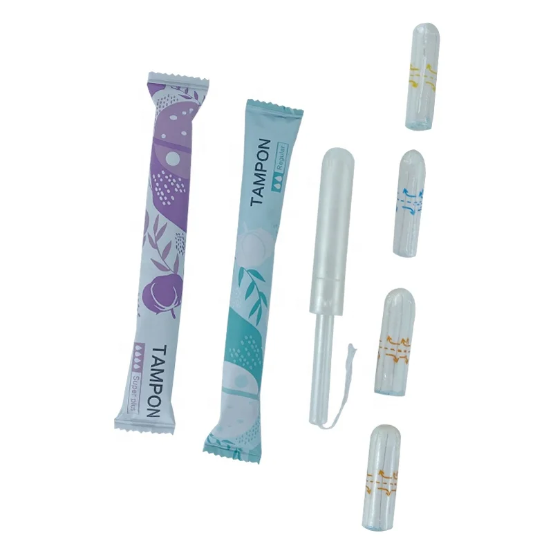 Professional Custom High Quality Disposable Soft Natural Cotton Women Tampons With Plastic Applicator