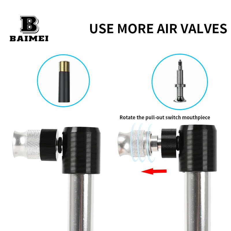 BM Bicycle Tire Mini Hand Pump Portable High Pressure Co2 Bike Pump