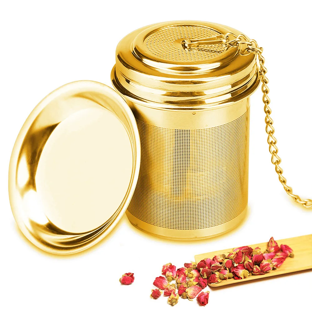 Extra Fine Mesh Threaded Connection Stainless Steel Tea Infuser With Long Chain