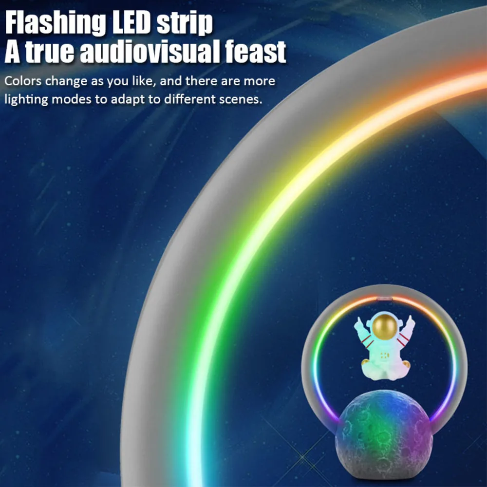 Floating Magnetic Night Light Astronaut Levitation Intelligent Colorful Novelty LED Lamp Bluetooth Speaker Strong Bass TF Card