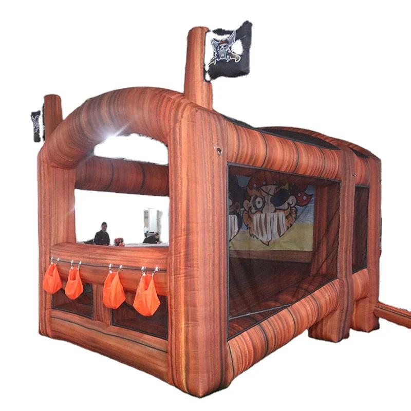 Exciting Pirate Ship Inflatable Shooting Game with Free Air Shipping Fun for Adults and Kids at Carnival Parties