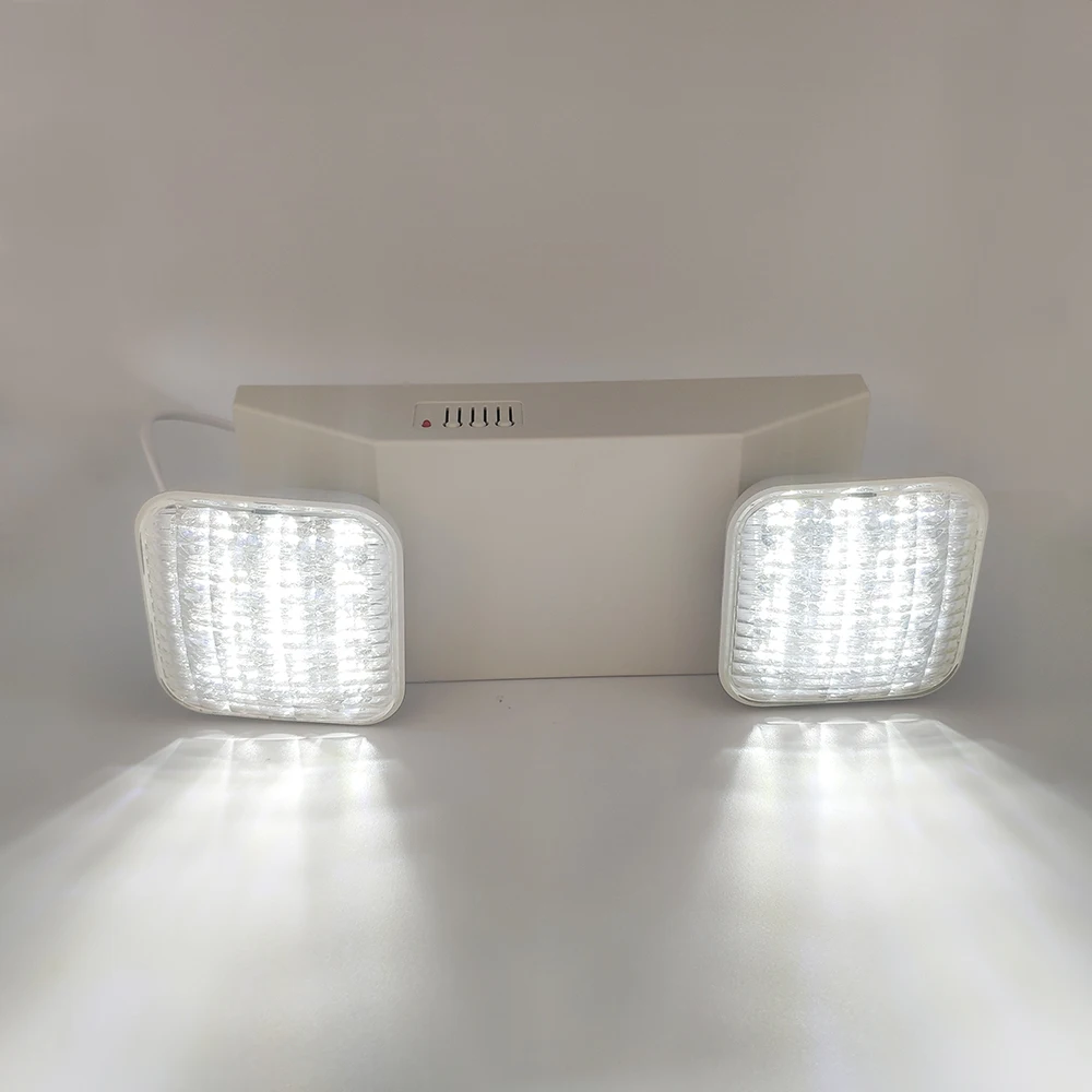 Factory Hot Sale Dual Double Twin Heads Charging Battery Backup LED Emergency Light