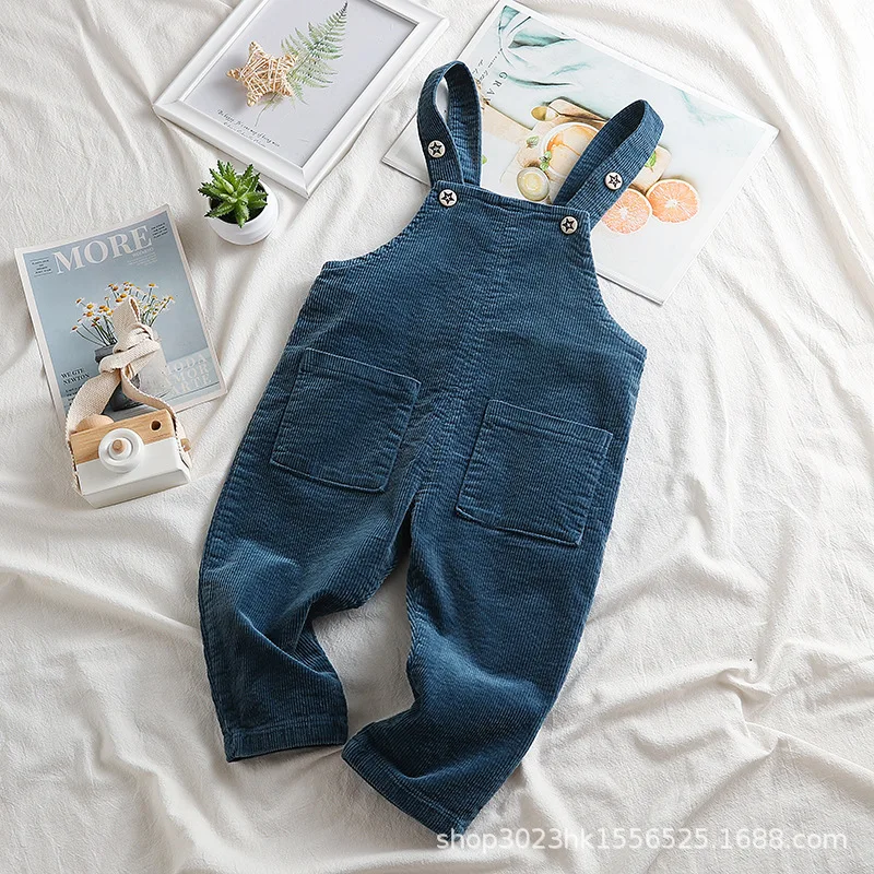 Y107192 Girls Boys Boutique Outfit Toddler Children corduroy Cotton Jumpsuit Overalls