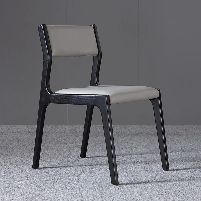 Professional chair furniture manufacturer durable wood dinning chair for restaurant nordic modern pu white leather dining chairs
