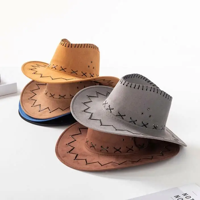 17  Men Women Leather Brim Caps Retro Sun Visor Knight Hat Brim party Hats Western Cowboy Caps