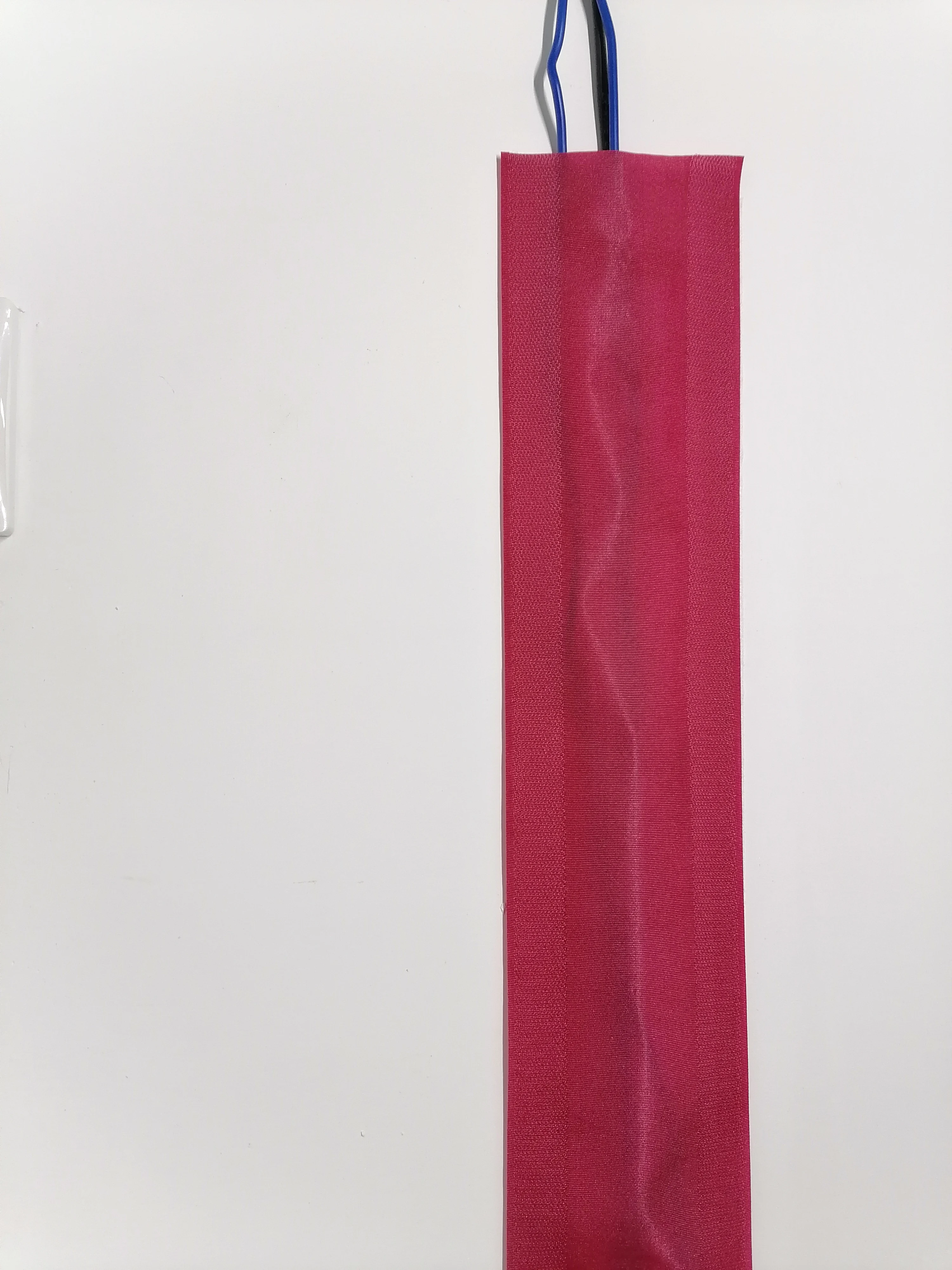 Gray and Red Floor Cable Protector - Velcroes Cable Management Sleeve for Carpet, Temporary Wiring Protection for Events