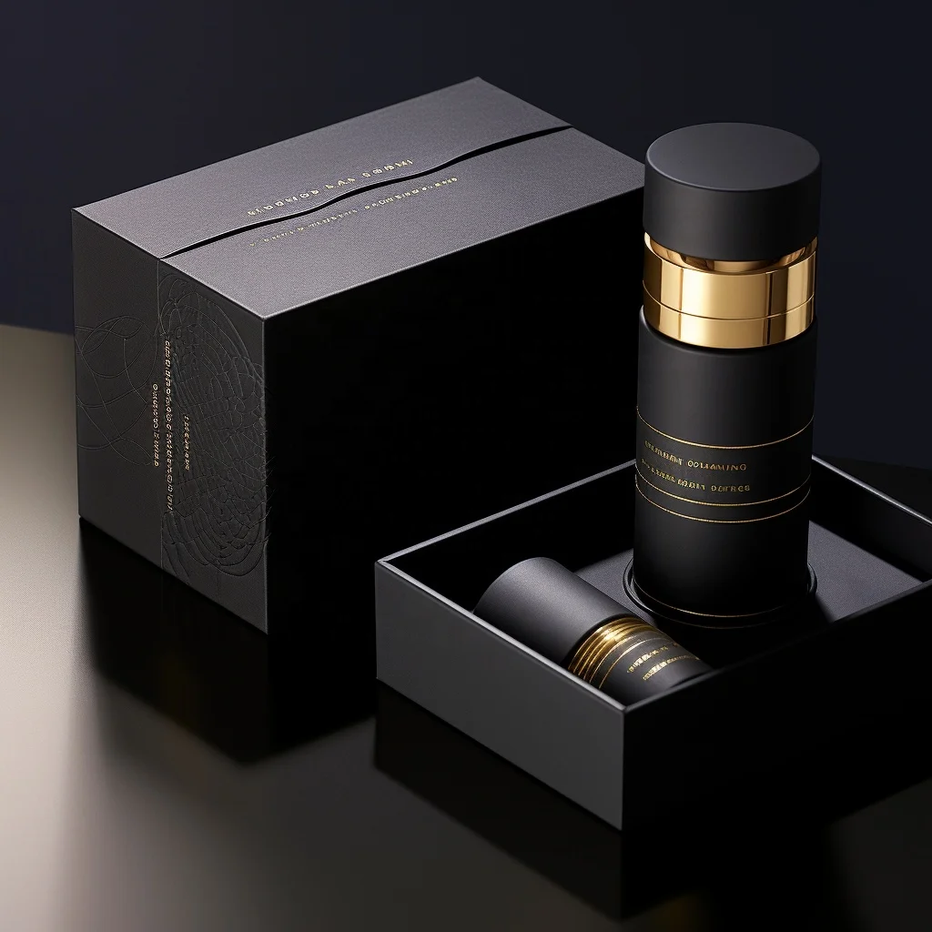 Wholesale Customized Luxury Square Glass Perfume Bottle with Spray Pump 30ml 50ml Cosmetic Perfume Carton Packaging Black Set