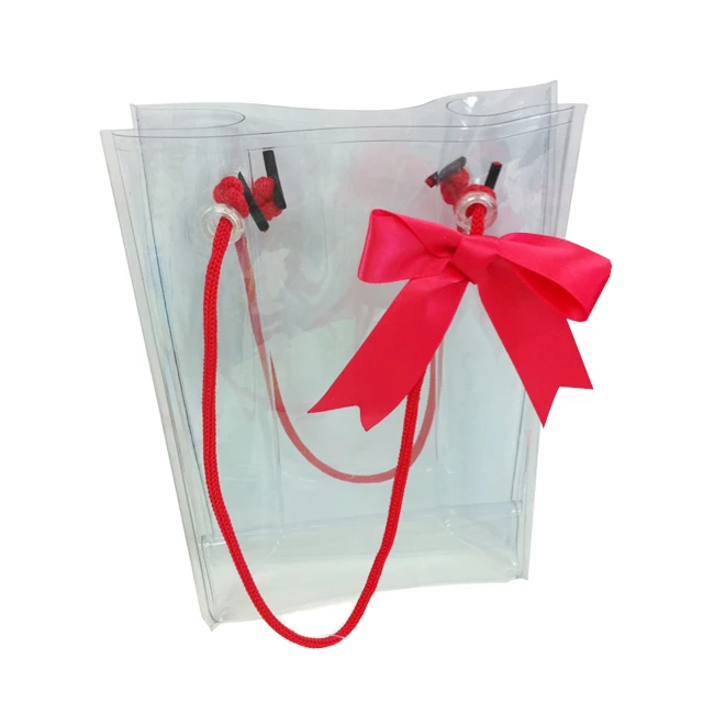 red polyvinyl pvc oversized waterproof plastic shopper bag handbag