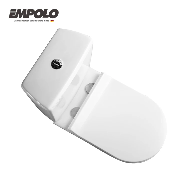 Empolo Glossy White Dual Flush Rimless Two Piece Toilet Bowl Ceramic European sanitry ware wc floor mount 2 piece s trap
