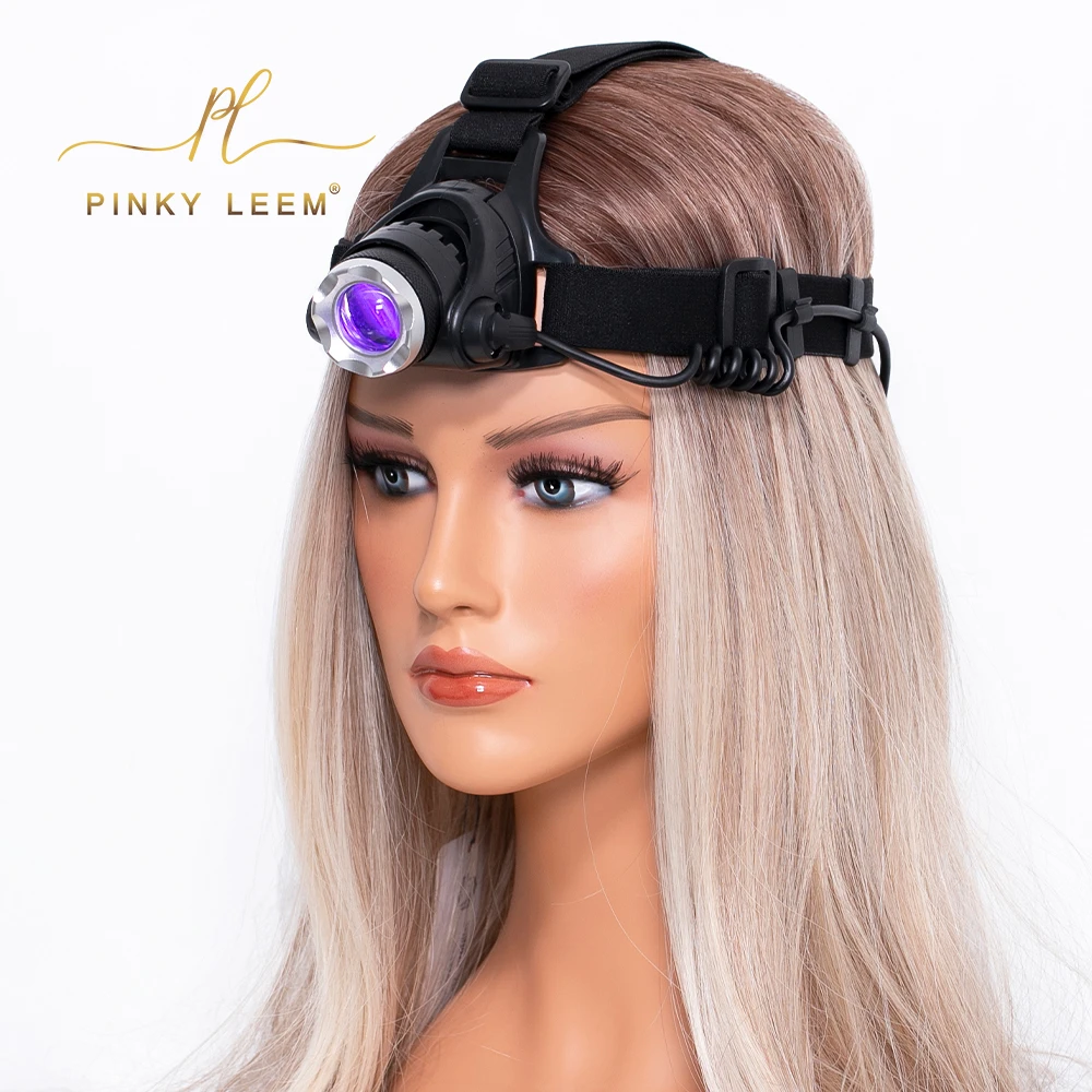 Pinky leem Custom New Product Portable head polish led lash uv glue Lamp Light eyelash extension uv headtorch