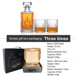 Whiskey Cognac Decanter Set with 6-Piece Crystal Whiskey Glasses Set Mens Gift Premium Liquor