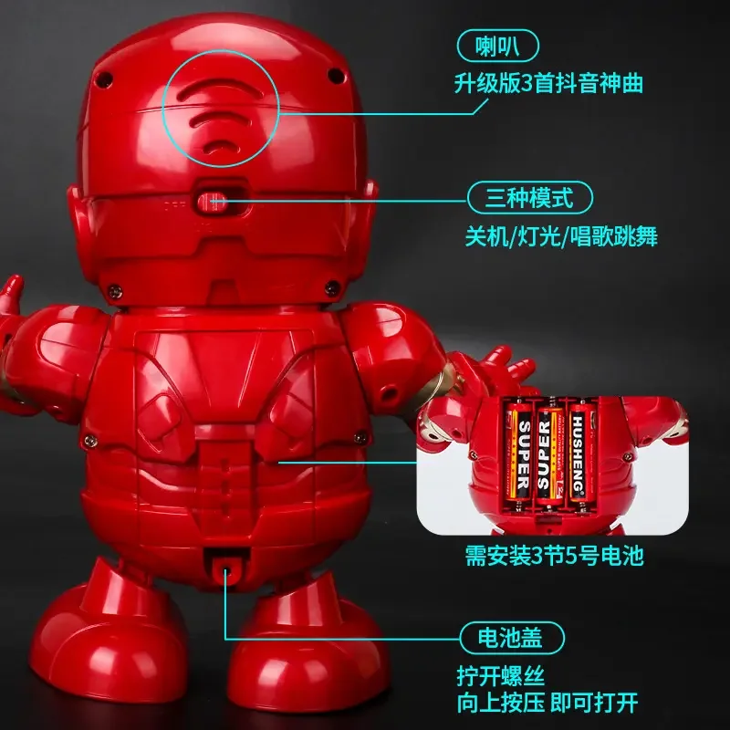 Wholesale funny electric walking light music robots car plastic dancing baby toy