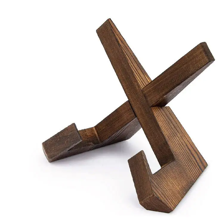 High Quality Material Handmade Wooden Cookbook Holder Unique Design Recipe Book Holder For Display Stand