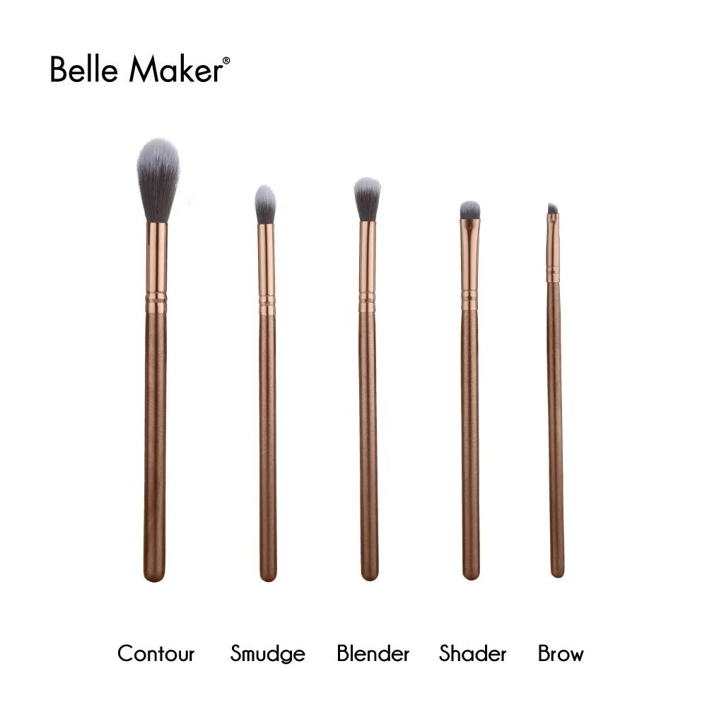 
BelleMaker Glitter Grey Makeup 5pcs beautiful eye makeup Brushes Fashion Professional powder blush foundation eyeshadow brushes 