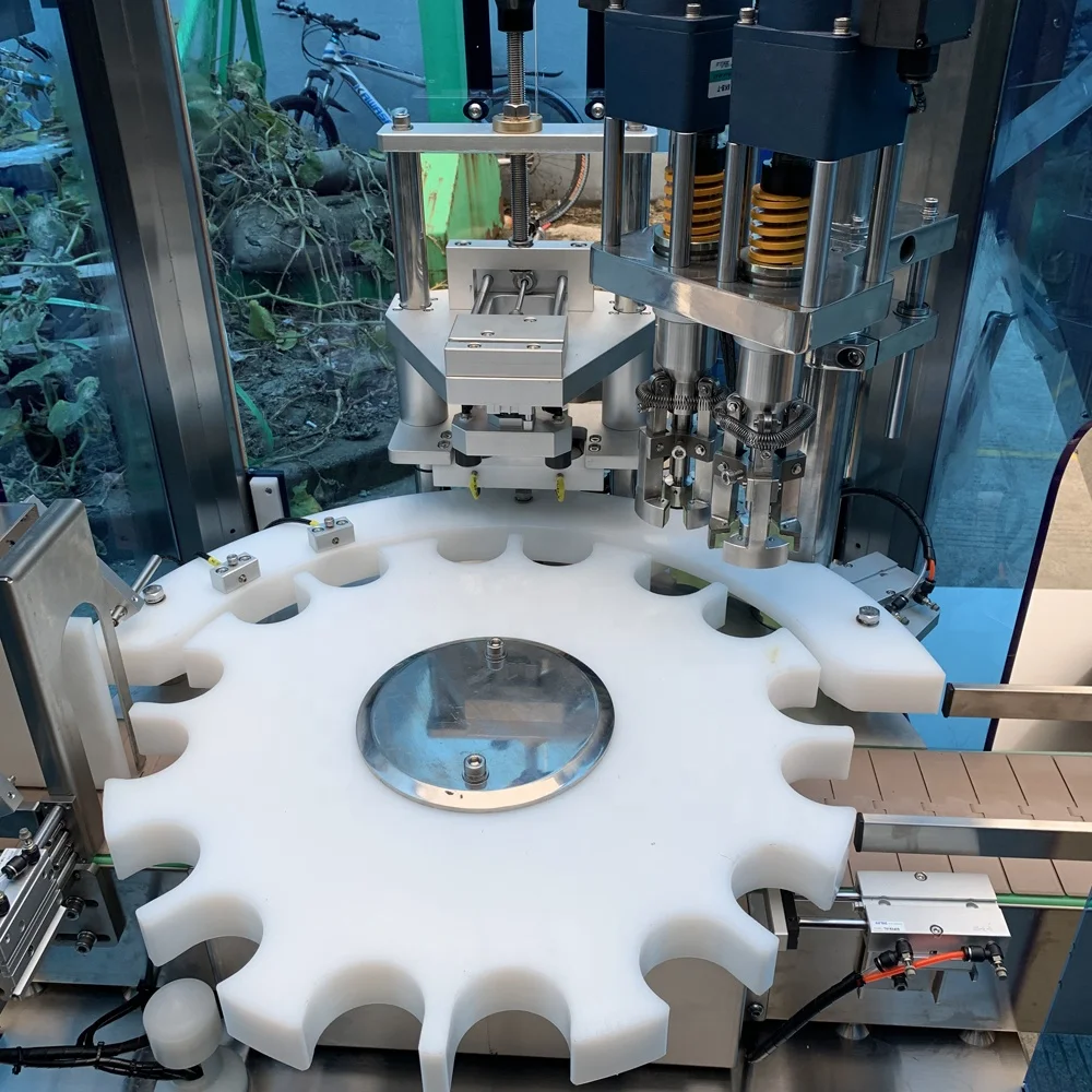 Shanghai factory auto high speed rotary double heads capping machine with clutch