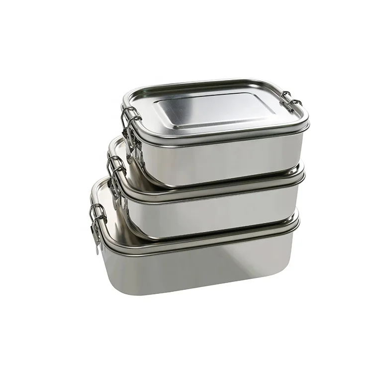 In Stock Stainless Steel Metal Insulated Plastic Lunch Box for bento box