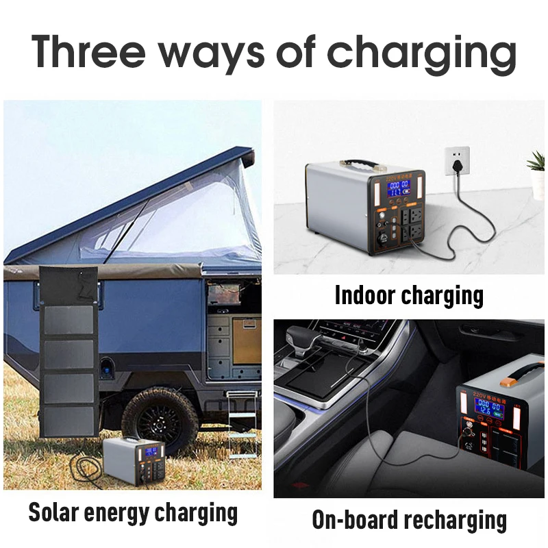1700W Solar Generator Portable Power Station with Pure Sine Wave AC Outlet 220v Backup Lithium Battery for Outdoors Camping