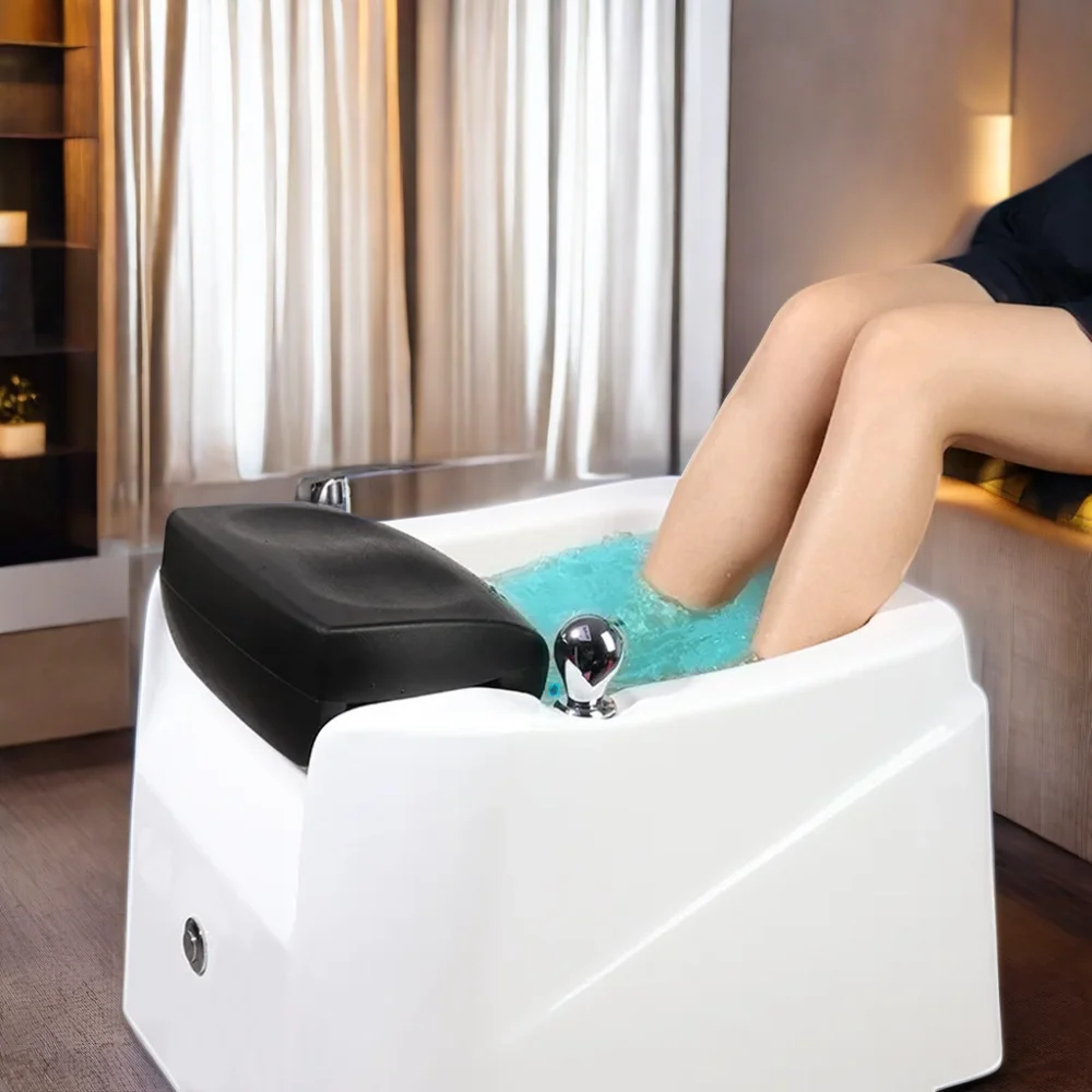 High Quality Rectangular Pedicure Spa Bowl with Foot Massager for Home and Salon Pedicure Chair Use