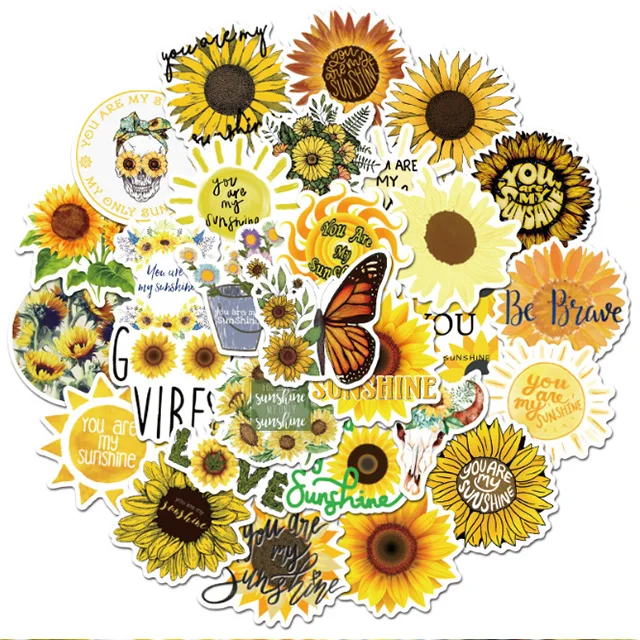  50 шт. подсолнечника с принтом «you are my sunshine наклейки ПВХ наклейка для скрапбукинга 