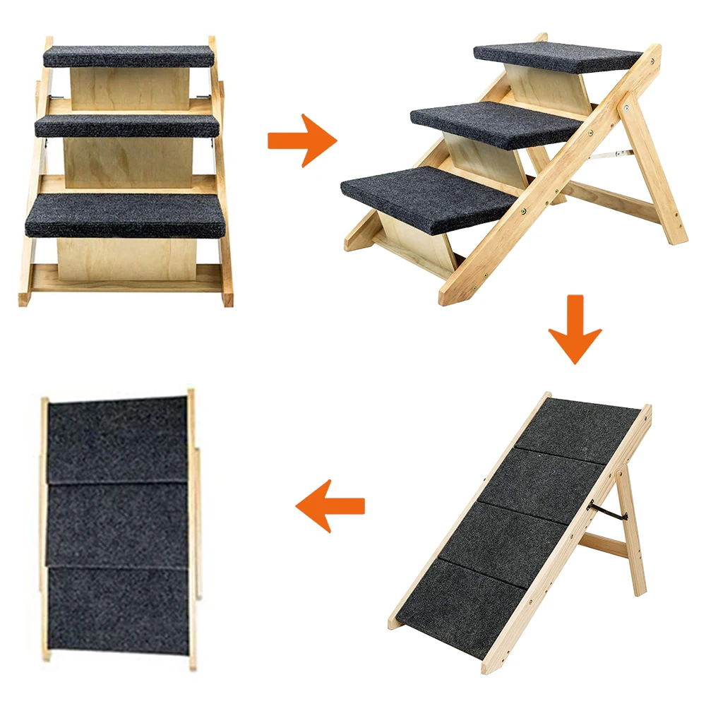 Wood Pet Stairs Pet Steps Foldable Dog Stairs for Pet