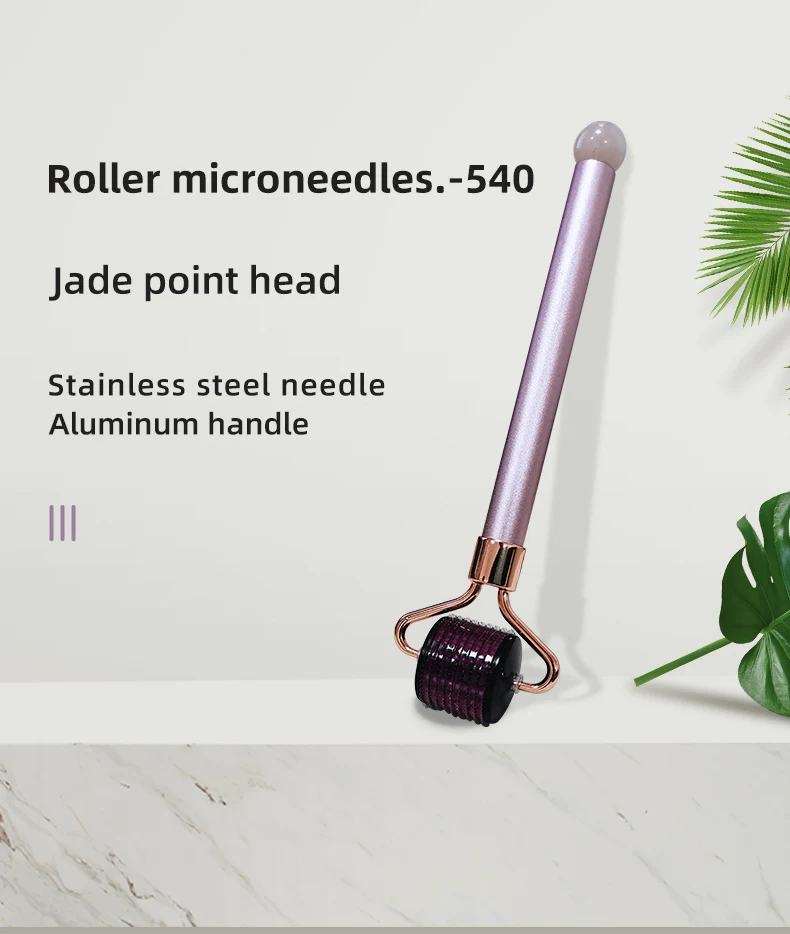 Pink Derma Roller Dermapen For Beard Growth Titanium Derma Micro Roller For Men Derma Ice Roller 540 Titanium Needles Cosmetic