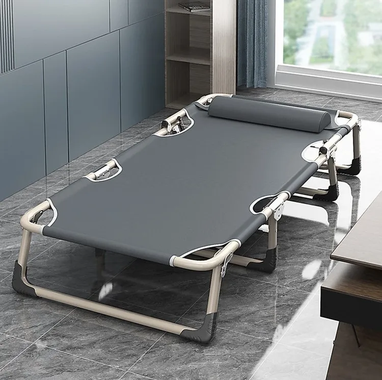 4th gear adjustable lightweight camping portable metal folding camp cot bed outdoor with pillows