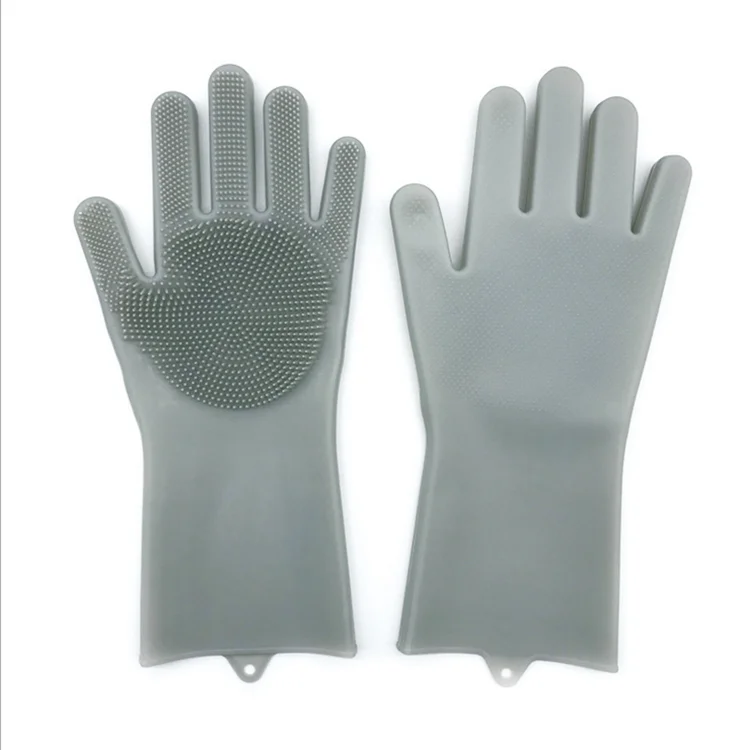2020 New silicone waterproof non-slip multifunctional dishwashing brush magic kitchen cleaning mitts