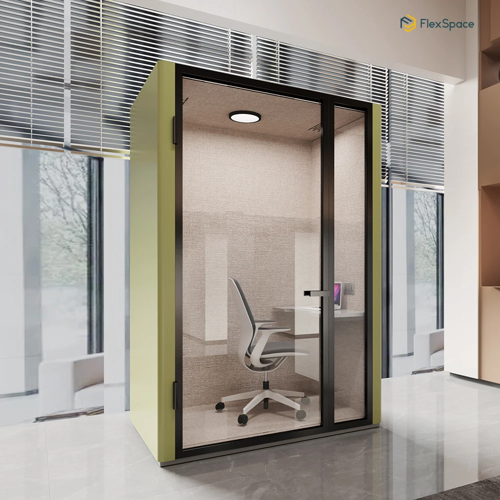 Flexspace 2024 new 2 person Privacy soundproof office work phone booth recording security  office meeting pod for workspace